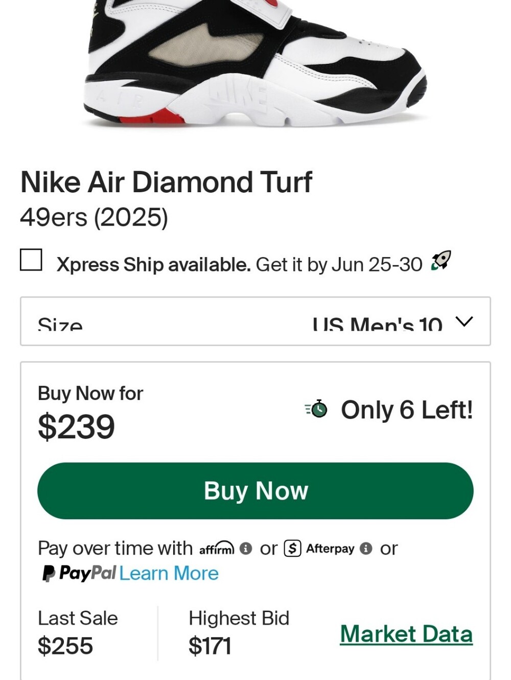 Nike Air Diamond Turf 49ers